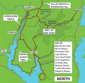 The Huon Trails walks map